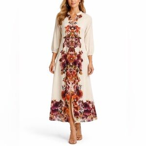 Soft Surroundings Paulette Shirt Dress Multi Floral Size PS 6-8 Button Up Boho